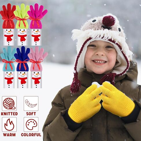 Geyoga Christmas Snowman Candy Bar Kit Christmas Chocolate Bar Wrapper with Christmas Gloves Snowman Boxes for Classroom Party Gifts Full Finger Gloves for Students Boys Girls(12) in Saudi Arabia