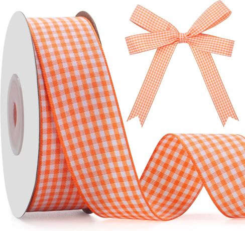 Gingham Ribbon Checkered Ribbon, Red and White Taffeta Plaid Ribbon 1 Inch x 25 Yards, Red Check Wide Ribbon for Gift Wrapping, Picnic, DIY Crafts, Wreath, Wedding, Home Decor in Saudi Arabia
