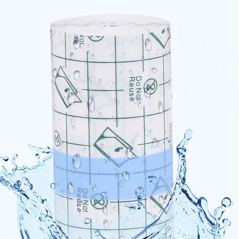 Transparent Stretch Adhesive Bandage, Clear Waterproof Dressing Bandages, Adhesive Bandages Stretch Tape for Tattoos Swimming Showering(1.96inch*10.93yard) in Saudi Arabia