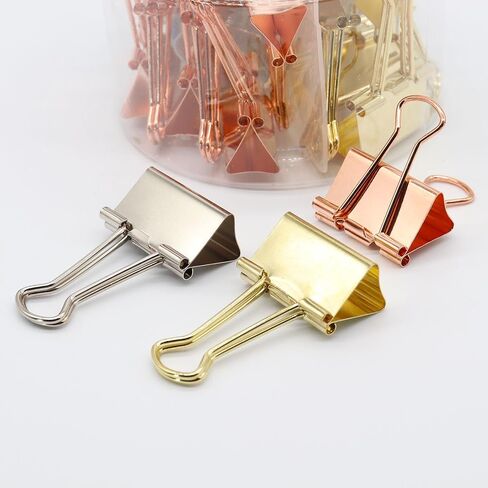Binder Clips Paper Clamps Paper Clips, 0.75inch (19mm), 3 Colored Set, 72 Pcs Small Size Office Clips for Home School and Business in Saudi Arabia