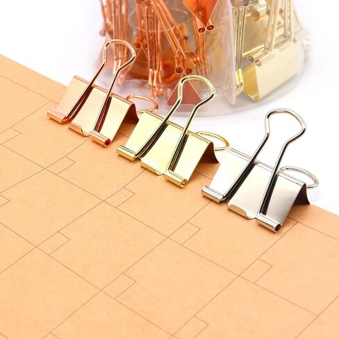 Binder Clips Paper Clamps Paper Clips, 0.75inch (19mm), 3 Colored Set, 72 Pcs Small Size Office Clips for Home School and Business in Saudi Arabia