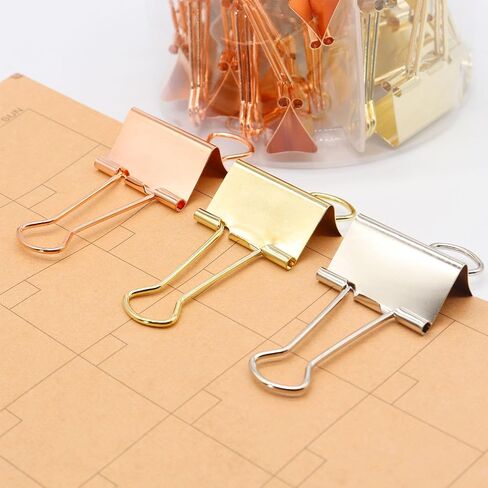 Binder Clips Paper Clamps Paper Clips, 0.75inch (19mm), 3 Colored Set, 72 Pcs Small Size Office Clips for Home School and Business in Saudi Arabia