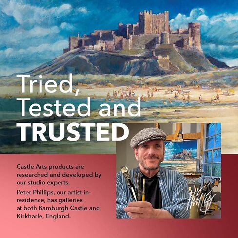 مجموعة أنابيب أكريليك معدنية مكونة من 24 قطعة من Castle Art Supplies | أنابيب 24 × 12 مل للفنانين البالغين والمبتدئين والحرفيين، تضيف جودة لامعة على مجموعة متنوعة من الأسطح | في صندوق قوي ومقدم بشكل جميل in Kuwait