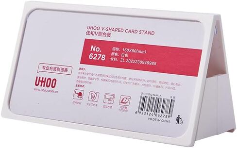 Desk Name Plate Holder, Plastic Sign Holder for Table Display, Foldable Double Sided Nameplate (Black 150*80mm/5.9*3.15 inches ) in Saudi Arabia