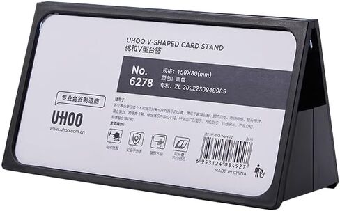 Desk Name Plate Holder, Plastic Sign Holder for Table Display, Foldable Double Sided Nameplate (Black 150*80mm/5.9*3.15 inches ) in Saudi Arabia