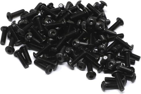 iexcell 100 Pcs M4 x 30mm Thread Pitch 0.7 mm Alloy Steel 12.9 Grade Hex Socket Button Head Cap Screws Bolts Kit, Black Oxide Finish in Saudi Arabia