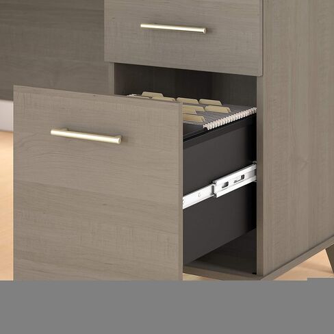 مكتب مكتب Bush Furniture Somerset 60W مع خزانة ملفات جانبية وخزانة كتب ذات 5 أرفف في Hansen Cherry in Kuwait