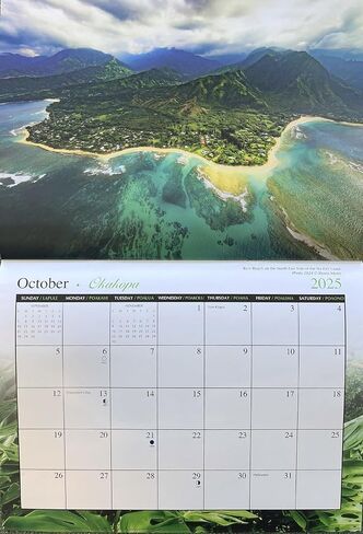 Islander Hawaii Hawaiian 2025 Twelve Month Wall Calendar (Kauai The Garden Isle) in Saudi Arabia