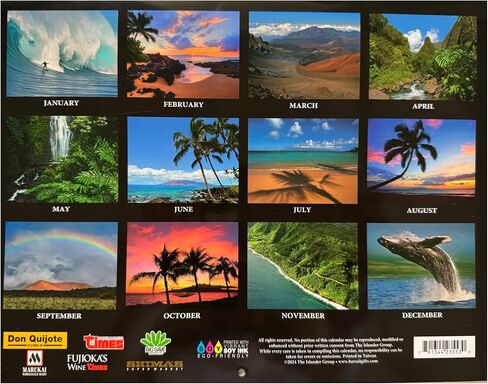 Islander Hawaii Hawaiian 2025 Twelve Month Wall Calendar (Kauai The Garden Isle) in Saudi Arabia