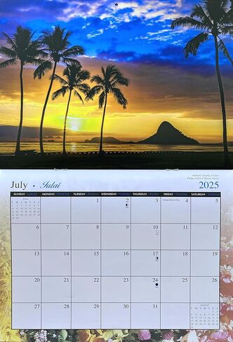 Islander Hawaii Hawaiian 2025 Twelve Month Wall Calendar (Kauai The Garden Isle) in Saudi Arabia