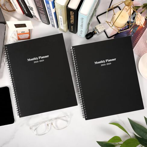 2024-2029 Monthly Planner/Calendar - Jul 2024 - Jun 2029, 5 Year Monthly Planner with Tabs & Celebrity Quotes, 9" x 11", Famous Quotes, Two-Side Pocket, Suitable for Long-Term Planning, Black in Kuwait