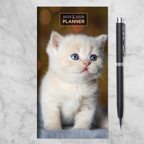 TF PUBLISHING 2025-2026 Kittens 2-Year Small Monthly Pocket Planner | 2-Page Large Calendar Grid and Lined Notes Section in Back | Monthly Day Planner for Purse | 3.5" x 6.5" in Saudi Arabia