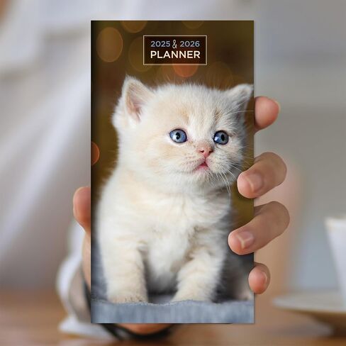 TF PUBLISHING 2025-2026 Kittens 2-Year Small Monthly Pocket Planner | 2-Page Large Calendar Grid and Lined Notes Section in Back | Monthly Day Planner for Purse | 3.5" x 6.5" in Saudi Arabia