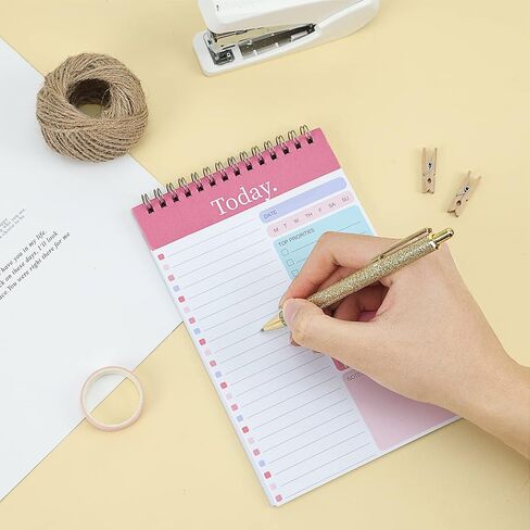 EOOUT To Do List Notepad، 3 عبوات، مفكرة مخططة يومية، مفكرة مخطط تجريب مجلة اللياقة البدنية، 52 ورقة مزيج الألوان الممزقة، دفتر تخطيط 5.2 × 7.9 بوصة، هدايا مكتب الفصل الدراسي in Saudi Arabia