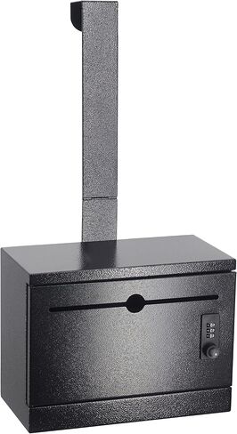 Pochar Over-the-Door Steel Specimen Container - Payment, Key, Night Drop Box - 6.5'' Height Adjustable, Removable Hinge for Wall Mount (Black) in Saudi Arabia