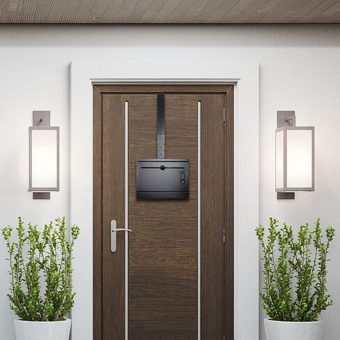 Pochar Over-the-Door Steel Specimen Container - Payment, Key, Night Drop Box - 6.5'' Height Adjustable, Removable Hinge for Wall Mount (Black) in Saudi Arabia