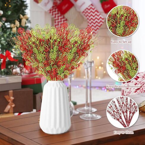 20 جهاز كمبيوتر شخصى شجرة عيد الميلاد فروي أخضر يختار 13 '' 11 '' الأخضر مجعد يختار ينبع وبريق التوت ينبع فروي قزم شجرة عيد الميلاد زخرفة لشجرة عيد الميلاد زينة إكليل زهرية حشو in Kuwait