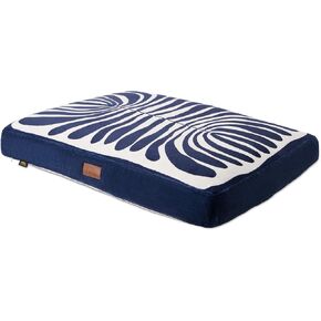 TOWN & COUNTRY LUXE CuddleTown Matisse Everwash® Pillow Pet Bed, Water Repellent Floor Pillow, Machine Washable Cover, Soft & Calming, Navy Blue, Small 28"x22"x4"