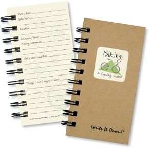 Write it Down series by Journals Unlimited, Guided Journal, Biking, A Cycling Journal, Mini-Size 3"x5.5", Kraft Hard Cover, Made in USA