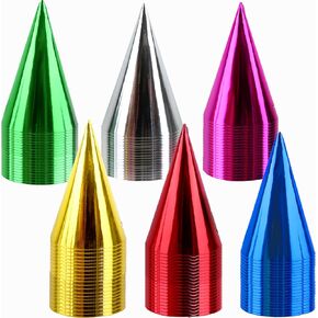 120 Pcs Colorful Birthday Party Hats Metallic Foil Cone Hats Paper Cone Party Hats for Kids Adults Birthday Parties Halloween Anniversary Supplies, 6 Colors