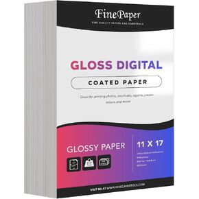 Gloss Digital Paper – Perfect for Color Laser Printing, Design Proposals, Flyers, Brochures | 11 x 17 | Glossy 80lb Text (32lb Bond) | 96 Bright | Acid Free, Coated Finish | 500 Sheets per Pack