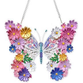 Yunzlly DIY Hanging Diamond Art Pendant Kit Butterfly, Special Crystal Diamonds Painting Ornament Kit for Adults, 9.8x8.5inch Acrylic Board Gem Painting Box Kit