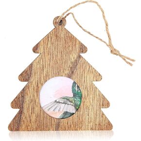 Bright Creations Wood Photo Frame Christmas Tree Ornaments, Square Picture Frames (3.5 in, 6 Pack)