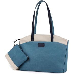 Canvas Tote Bag for Women Large Capacity Fashion Shoulder Handbag with Pouch for Shopping Travel Work