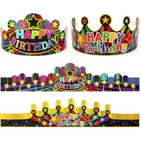 Hooqict Birthday Crowns for Kids Classroom 30 Pack Party Hats Paper Birthday Hats Happy Birthday Crowns for Kids Preschool Birthday Boys Girls Crowns, Birthday Gifts for Students Decor