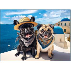 500 Piece Jigsaw Puzzles for Adults and Teens and Kids Family Time Easter, Christmas Toys Xmas Selfie Dogs (Christmas)