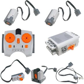 7pcs Power Function Motor Set for Lego Technic - Science and Technology Power Function Kit with Motor Remote Receiver Switch Extension Wires