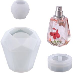 appuivbt 3 Pcs Perfume Bottle Molds,Storage Bottle Container Silicone Epoxy Resin Molds for DIY Jewelry Crafts