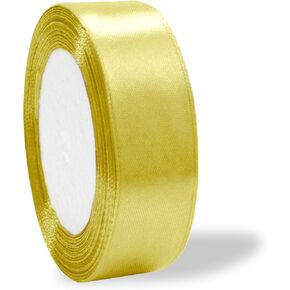 Pineapple Yellow Satin Ribbon 1 inch Double Faced Ribbon Yellow Satin Solid 25 Yards Roll for Gift Wrap Hair Bows Wreath Hat Wedding Party Decoration Garland Handmade Craft Sewing Floral Bouquet in Saudi Arabia