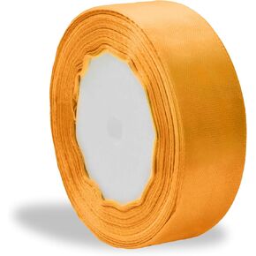 Pineapple Yellow Satin Ribbon 1 inch Double Faced Ribbon Yellow Satin Solid 25 Yards Roll for Gift Wrap Hair Bows Wreath Hat Wedding Party Decoration Garland Handmade Craft Sewing Floral Bouquet