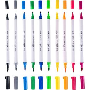 Hello, Artist! Dual Brush Markers Set of 10, 10-Piece Set, Multi
