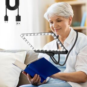 5X Magnifying Glass with Light, Large Magnifying Glass for Reading 43 Ultra Bright LED Lights for Neck Wear Flexible Gooseneck Magnifier Reading Repair Sewing Low Eyesight Seniors