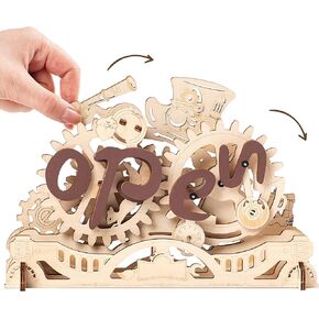 Rowood 3D Puzzles for Adults,Wooden Puzzle,Open Closed Sign,3D Wooden Puzzles for Adults,Unique Decor for Store,Coffee Shops, Creative Craft Gifts for Adults&Teens