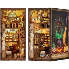 Hands Craft DIY Miniature Kit Book Nook - Magic Pharmacist | Enchanting Potion Shop | Imaginative Design, Vintage Charm | Unique Bookshelf Decor | Gift for Fantasy & Book Lovers