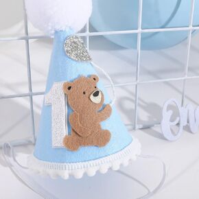 قبعة وتاج لعيد الميلاد الأول من Bear Woodland Adventure Teddy Bear للأولاد - زينة لعيد الميلاد الأول للتخييم السعيد