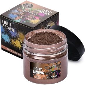 Mica Powder (Light Brown) 2 oz - Soap Making Dye - Single Color - Hand Soap Making Supplies - Epoxy Resin Color Pigment - Organic Mica Powder for Soap
