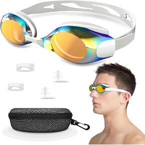 DEFUNX Swim Goggles Nearsighted,Swimming Goggles Shortsighted UV Protection for Women Men Adult Youth Leakproof
