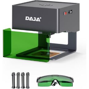 DAJA DJ6 حفارة ليزر مع أعمدة أعلى مجموعات آلة النقش بالليزر المحمولة DIY تدعم Win/نظام الهاتف المحمول/قاطع ليزر غير متصل (منطقة العمل 3.15 * 3.15 بوصة)