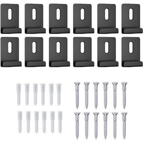 Mirror Hanging Kit Metal Mirror Clips for Wall Mounting Wide Channel Mirror Hangers with Screw Heavy Mirror Mounting Hardware Mirror Holder Clips Mirror Frame Kit Mirror Brackets for Billboard Display