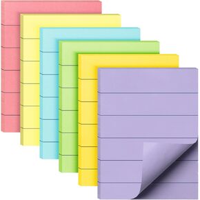 Mr. Pen- Lined Sticky Notes 1.5" x2", 6 Pads, 60 Sheet/Pads, Vibrant Colors, Sticky Notes with Lines, Sticky Note Pads, Sticky Pads, Sticky Notes Lined, Colorful Sticky Notes, Mr Pen Sticky Notes