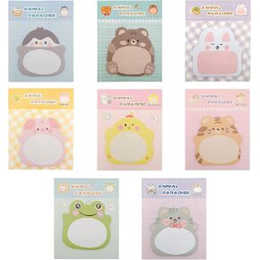 16 Pieces Cute Sticky Notes Cartoon Animal Sticky Notes Kawaii Self Sticky Memo Pads Notes for Kids Students Home School Office Easter Bunny Gifts Supplies