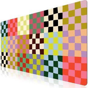 iCasso Desk Matt for Desktop, Desk Mat, Desk Pad Mat, Large Mouse Pad for Desk, XXL Big Desk Mat, Full Desk Mousepad, Non-Slip Base Keyboard Pad for Computer Gaming, Working (Retro Checkered)