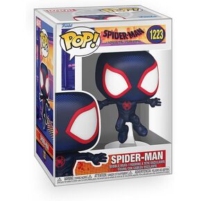 Marvel: Spider Man Across The Spider Verse - Miles Morales in Suit Vinyl Figure Collectibles Bundle with Compatible Funko Pop Box Protector