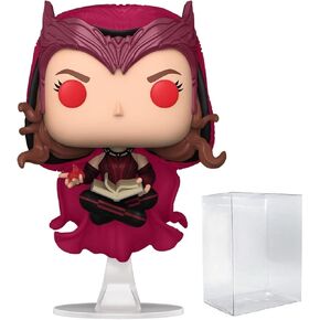 POP Marvel: WandaVision - The Scarlet Witch Glow-in-The-Dark Exclusive Funko Vinyl Figure (Bundled with Compatible Box Protector Case), Multicolored, 3.75 inches