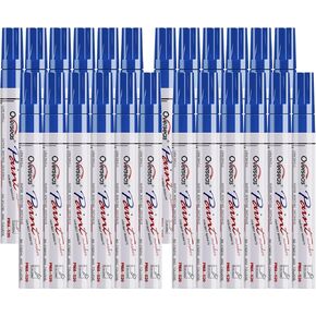 White Paint Pens Permanent Markers 24 Pcs, Oil Based Paint Markers Set, Quick Drying, Waterproof, Medium Tip Marker Pens for Metal, Rock, Ceramic, Wood, Plastic, Canvas, Glass, Stone, Rubber, Paper