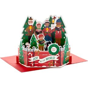 Hallmark Paper Wonder Displayable Musical Pop Up Christmas Card with Lights (Carolers)